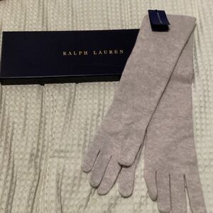 Ralph Lauren Women's Long Gray cashmere gloves